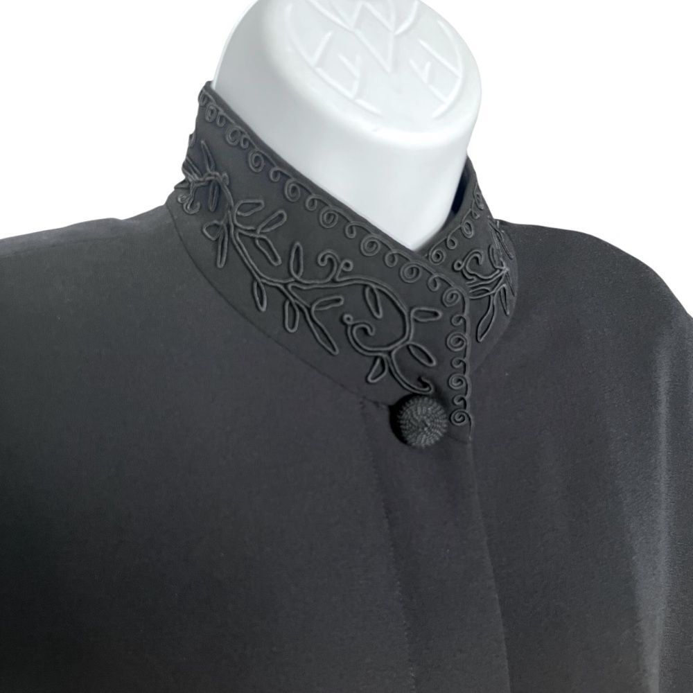 JONES NEW YORK DRESS Vintage Black Longline button Up Dress Size 16